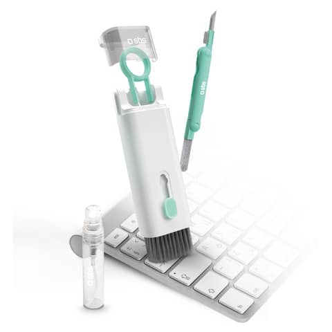 Set per pulizia multifunzione auricolari SBS - spazzolino - schermo - penna e cotone bianco - TEEARCLEANSETMULTI